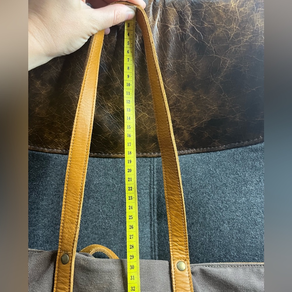 Africa Rift tote bag leather and canvas - Picture 9 of 14